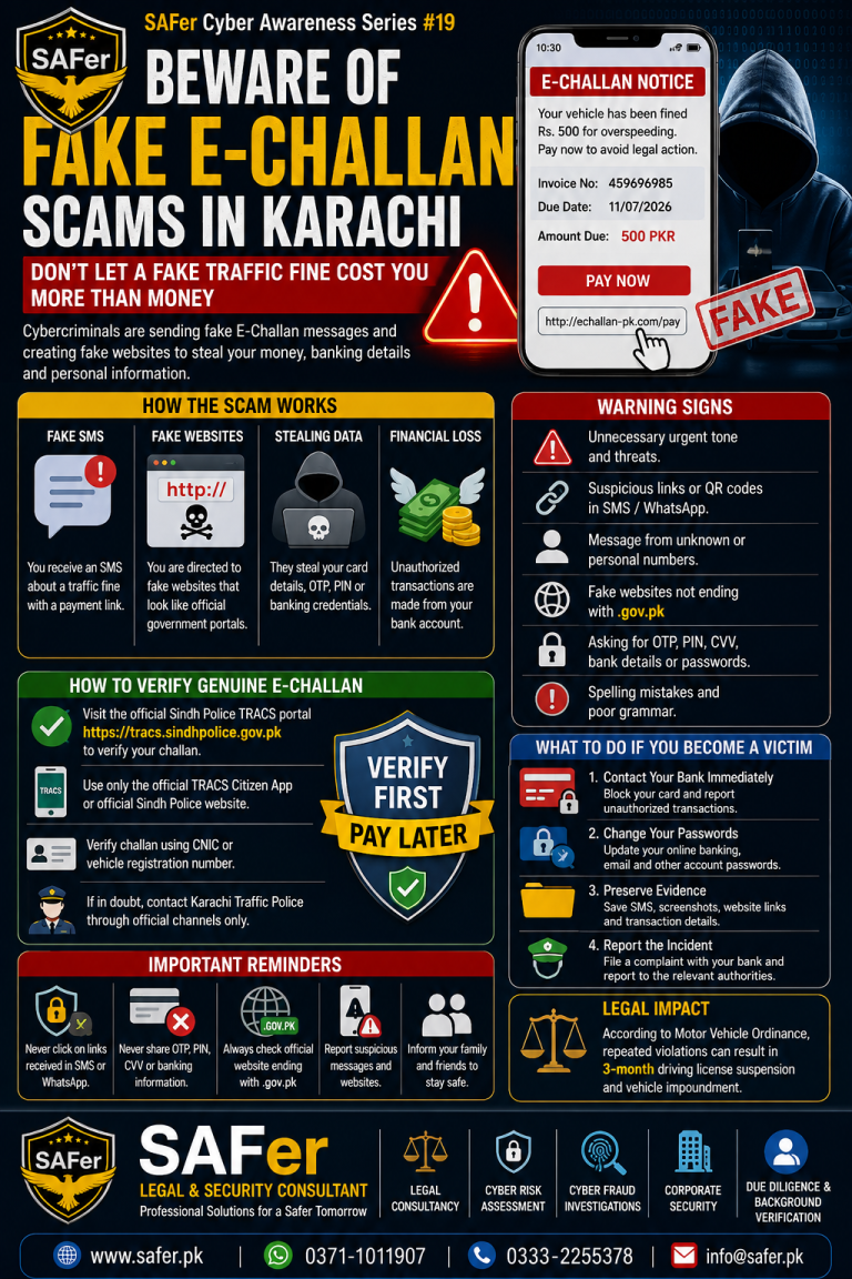 Beware of Fake E-Challan Scams in Karachi Don’t Let a Fake Traffic Fine Cost You More Than Money